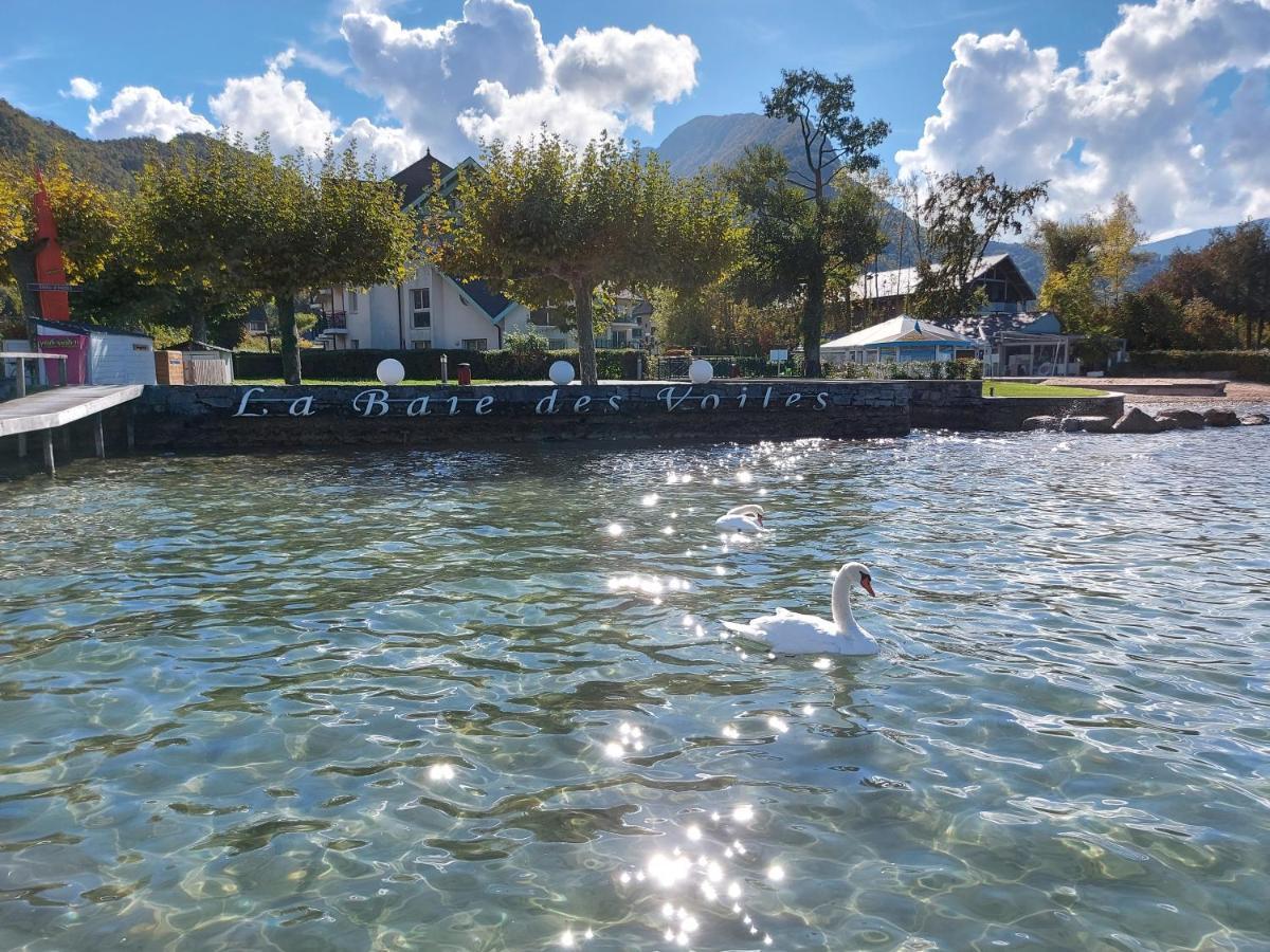 Au Bord Du Lac D'Annecy, Logement Type Loft, Dans Residence Avec Plage Et Ponton Privee Duingt Exteriör bild